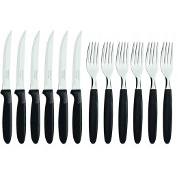 Tramontina Ipanema kepsnių stalo įrankiai 12 vnt, juodi