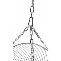 Nerūsējošā tērauda ķēde 380 cm, komplekts iekarināšanas restēm fi 70 80 cm inox