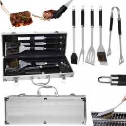 Grilio reikmenys stalo įrankių rinkinys indai lagaminas kepsninės žnyplės