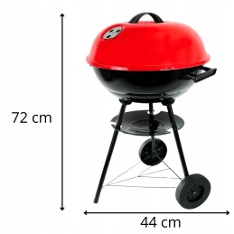 Didelės anglies grotelės su ratukais, uždara apvali peleninė