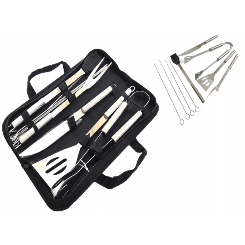 Grilio įrankiai dėkle, 10 vnt.