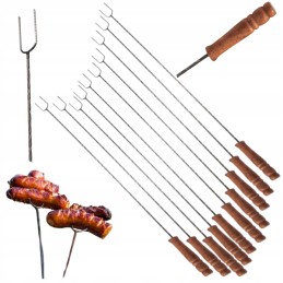 Laužo lazdos kepsniams, šakutės, židinio šakutė, dešros įdėklas, 10