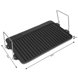Double-sided cast iron grill plate - 44 x 24 x 2cm