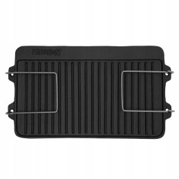 Double-sided cast iron grill plate - 44 x 24 x 2cm