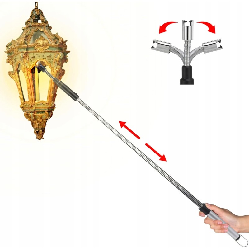 Gukutmxp elektrinis degtukas, ilgis nuo 29 cm iki 75 cm, kraunamas per USB