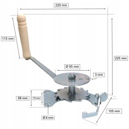 Reel crank crank for adjusting the grill grate