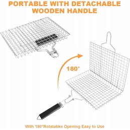 Okyuk patobulintas gilus kepsninės krepšelis, žuvies kepsninės krepšys, nerūdijančio plieno sulankstomi kepsninės krepšeliai su 