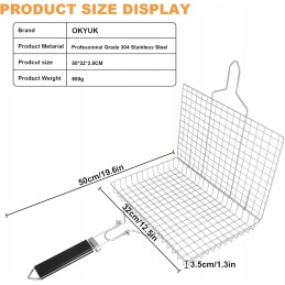 Okyuk patobulintas gilus kepsninės krepšelis, žuvies kepsninės krepšys, nerūdijančio plieno sulankstomi kepsninės krepšeliai su 