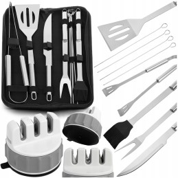 ️ Nerūdijančio plieno kepimo įrankių rinkinys + peilių galąstuvas - viskas heckermann