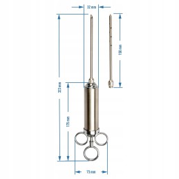 Mėsos injektorius, 60 ml švirkštas, 2 adatos
