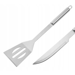 Plieninis kepsninės komplektas, priedai, stalo įrankiai, indai, dėklas, 10 viename