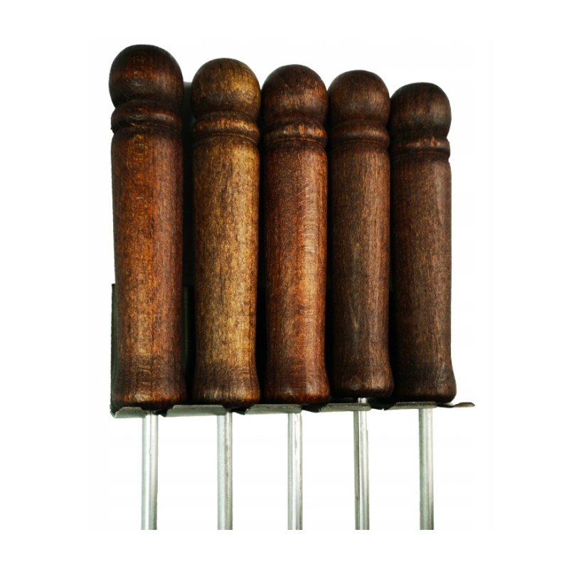 Nerūdijančio plieno laužo lazdos, 120 cm, 5 vnt