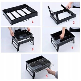 Turistinis grilis su anglimis, nešiojamas lagaminas, grotelės