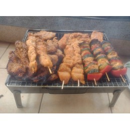 Turistinis grilis su anglimis, nešiojamas lagaminas, grotelės