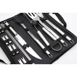 Kepsninės komplektas, priedai, kepsninės reikmenys, nerūdijantis plienas, 18 vnt.