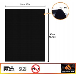 6 nepridegančių anglies kepimo kilimėlių rinkinys,