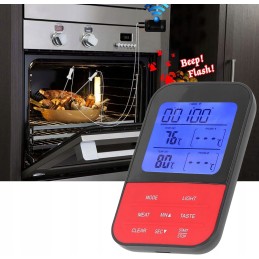 Belaidis termometras su laikmačiu ir dviem temperatūros zondais