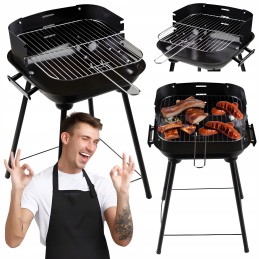 Anglies sodo kepsninė briketams, reguliuojamos pikniko grotelės