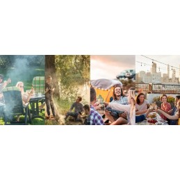 Anglies sodo kepsninė briketams, reguliuojamos pikniko grotelės