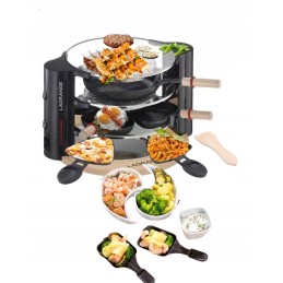 Tai puikus artėjantis hitas, raclette, daugiafunkcis prietaisas, skirtas kepimui ant grotelių, kepimui, kepimui ir kaitinimui.