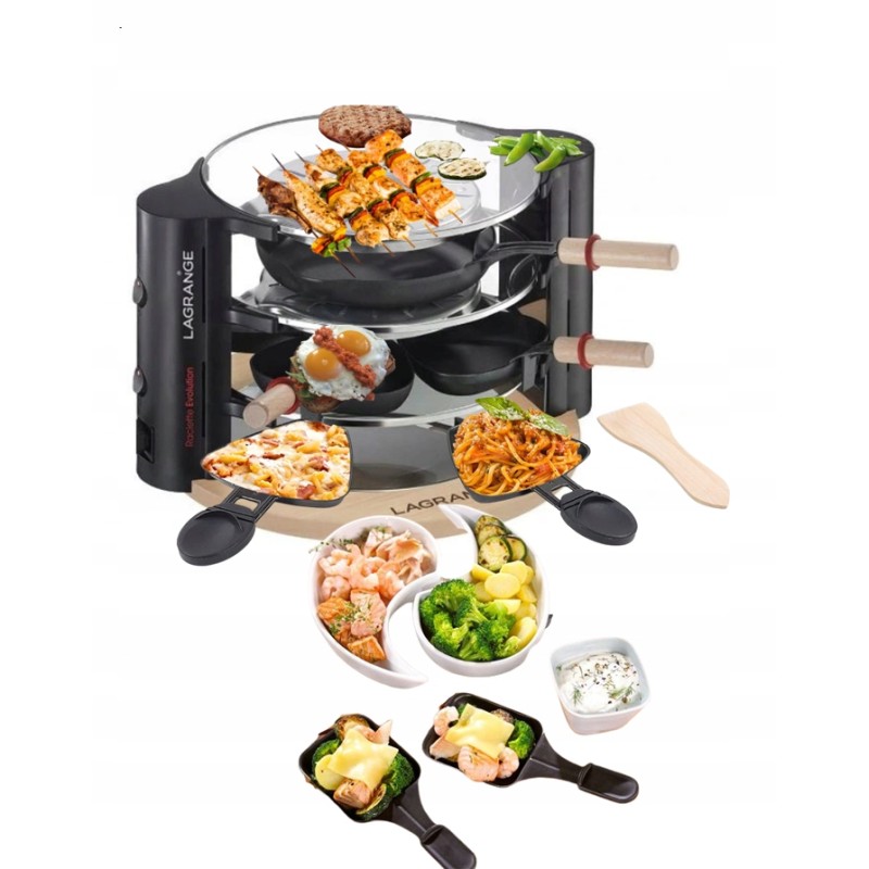 Tai puikus artėjantis hitas, raclette, daugiafunkcis prietaisas, skirtas kepimui ant grotelių, kepimui, kepimui ir kaitinimui.