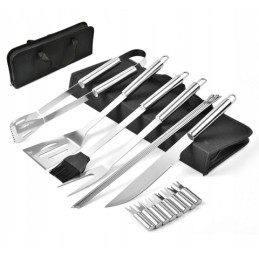 Kepsninės komplektas, priedai, kepsninės reikmenys, nerūdijantis plienas, 18in1