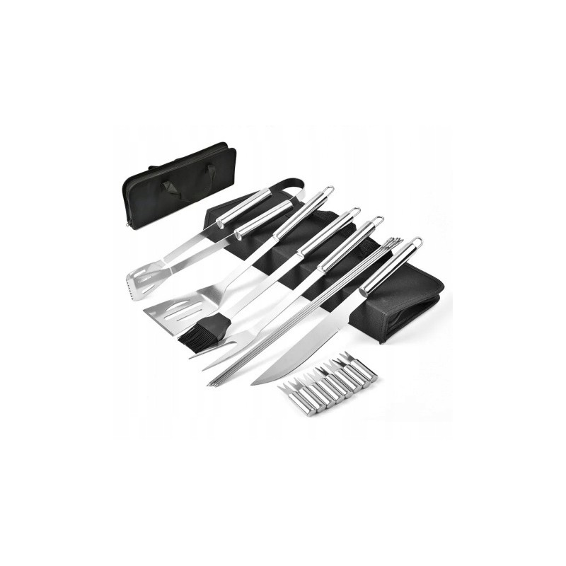 Kepsninės komplektas, priedai, kepsninės reikmenys, nerūdijantis plienas, 18in1