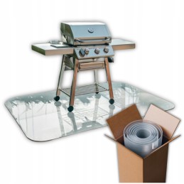 Apsauginis grilio kilimėlis 100x50, permatomas PVC grilio padas