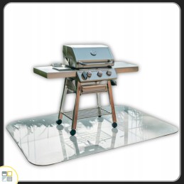 Apsauginis grilio kilimėlis 100x50, permatomas PVC grilio padas