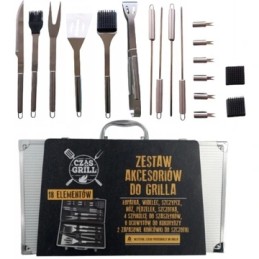 18 dalių kepsninės aksesuarų rinkinys lagamine