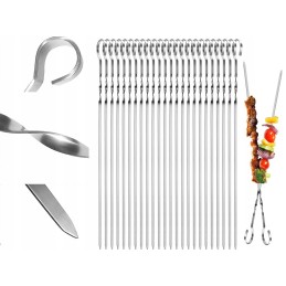 20 vienetų 60cm 2mm nerūdijančio plieno kebabo iešmeliai 20vnt 60cm