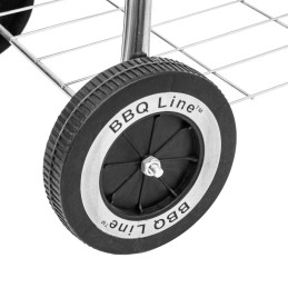 Sferinės sodo kepsninės su dangteliu ir transportavimo ratukais