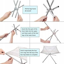 Praktiška nešiojama nerūdijančio plieno stovyklavietės laužavietė