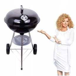 Sodo kepsninė su anglimis su dangteliu, apvali, uždara sferinė grilis su ratukais