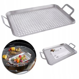 Perforated steel grill plate 43x25 cm