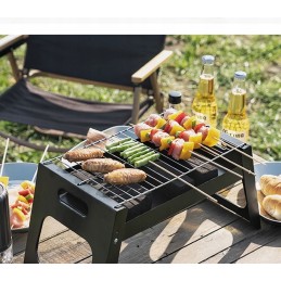 Sulankstomos sodo anglies kepsninės turistams, mega kepsnių komplektas stovyklavimui