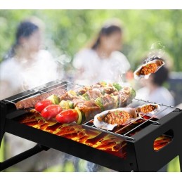 Sulankstomos sodo anglies kepsninės turistams, mega kepsnių komplektas stovyklavimui