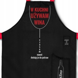 Prijuostė gaminančiai moteriai Gaminu su vynu