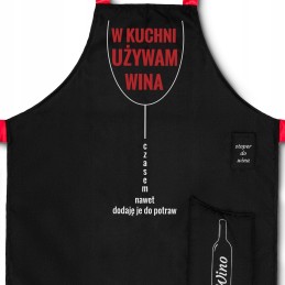 Prijuostė gaminančiai moteriai Gaminu su vynu