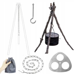 Reguliuojamas kempingo trikojis skirtas įkurti laužą lauke