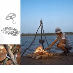 Reguliuojamas kempingo trikojis skirtas įkurti laužą lauke