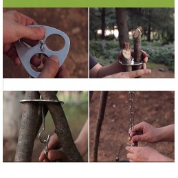 Reguliuojamas kempingo trikojis skirtas įkurti laužą lauke