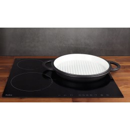 Dangtis 10l ketaus medžiokliniam katilui, emaliuotas, 28cm, keptuvė, židinys, indukcinis