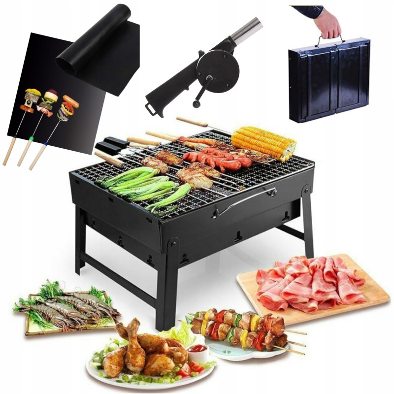 Sodo anglies grilis nešiojamas turistinis sulankstomas kilimėlis ir pūstuvas