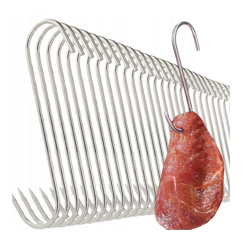 ⭐⭐20 x nerūdijančio plieno rūkymo kabliukai žuvies mėsos rūkymo kabliukai 15cm⭐⭐