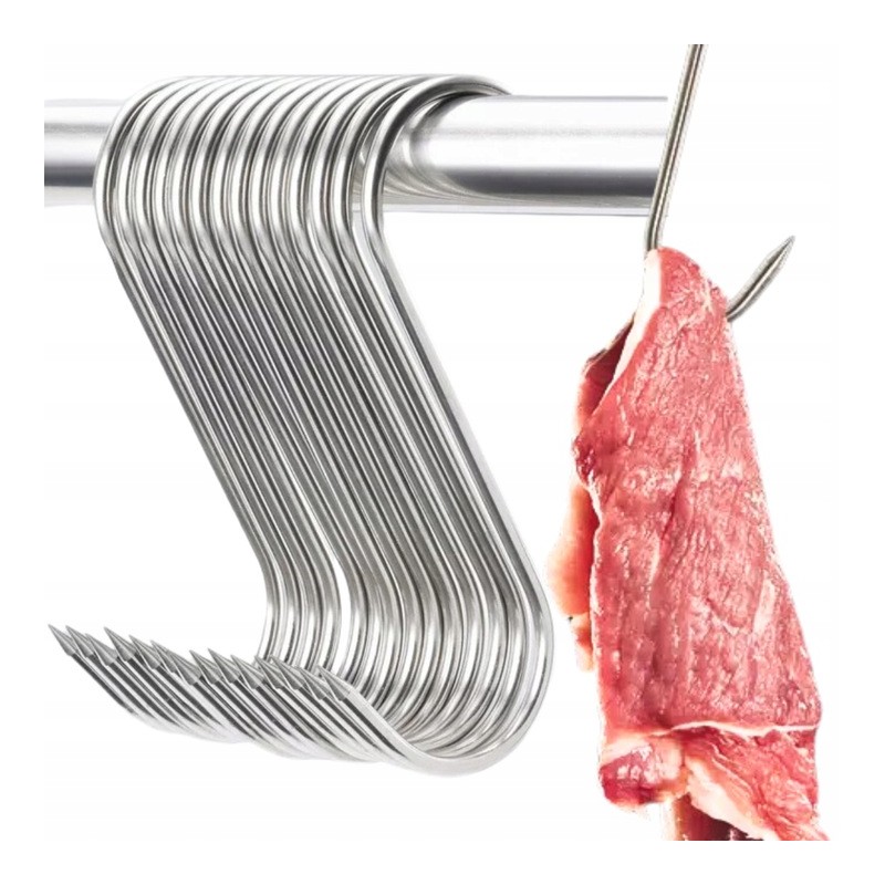 ⭐⭐Dideli kabliukai žuviai, mėsai, šaltiems gabalams rūkyti, nerūdijančio plieno kabliukai, 15cm, 20vnt⭐⭐