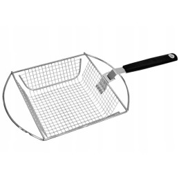 Basket with removable handle for grilling vegetables