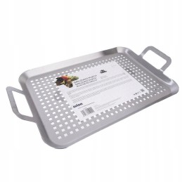 Perforuota plieninė grilio plokštė 43x25 cm