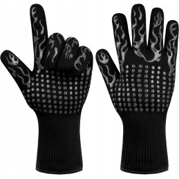 Pirštinės kepimui ant grotelių, karščiui atsparios, neslidžios, aukšta apsauga