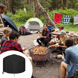 Cover for gas grill, garden fire pit, waterproof, round, large, 77 cm